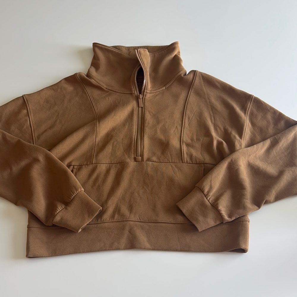 Travis Mathew Women's Brown Half-Zip Turtleneck Pullover